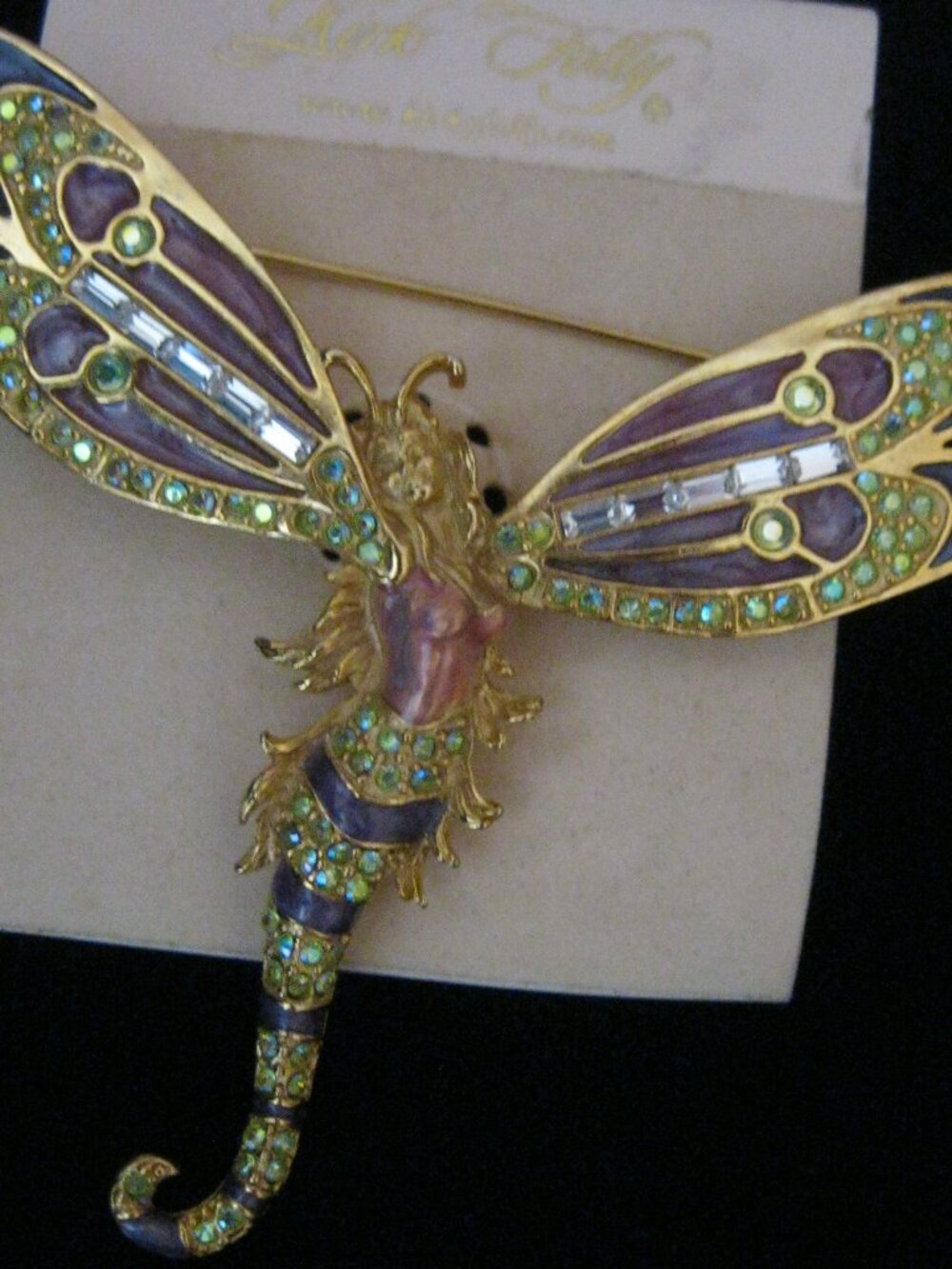 KIRKS FOLLY RARE/SIGNED LUNA FAIRY BROOCH W/FABULOUS DETAILS AND COLORS
